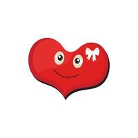 Heart funny cartoon character different pose. Cartoon red heart character with funny face. Happy cute heart emoji set. Love vector illustration. Valentine Day card