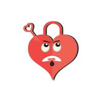 Heart funny cartoon character different pose. Cartoon red heart character with funny face. Happy cute heart emoji set. Love vector illustration. Valentine Day card