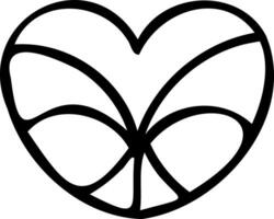 a heart shaped drawing with a black outline vector