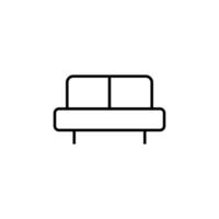 Sofa Furniture Vector Sign. Suitable for books, stores, shops. Editable stroke in minimalistic outline style. Symbol for design