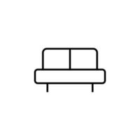 Sofa Furniture Vector Sign. Suitable for books, stores, shops. Editable stroke in minimalistic outline style. Symbol for design