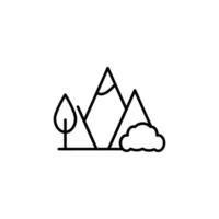 Mountain Simple Outline Sign. Suitable for books, stores, shops. Editable stroke in minimalistic outline style. Symbol for design vector