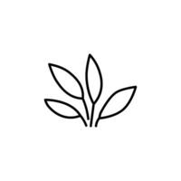 Leaf Image Drawn with Thin Line. Perfect for design, infographics, web sites, apps vector