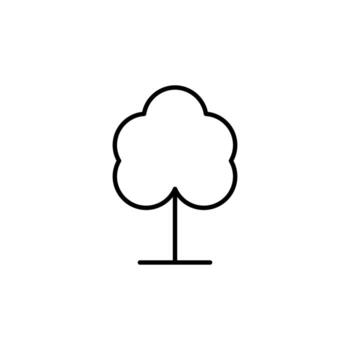Tree Vector Lined Simple Icon