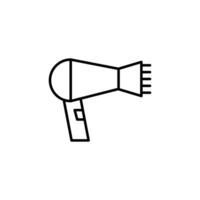 Hairdryer Simple Outline Symbol for Web Sites. Suitable for books, stores, shops. Editable stroke in minimalistic outline style. Symbol for design vector