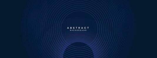 Abstract Dark Blue Waving circles lines Technology Background. Modern gradient with glowing lines shiny geometric shape and diagonal, for brochure, cover, poster, banner, website, header vector