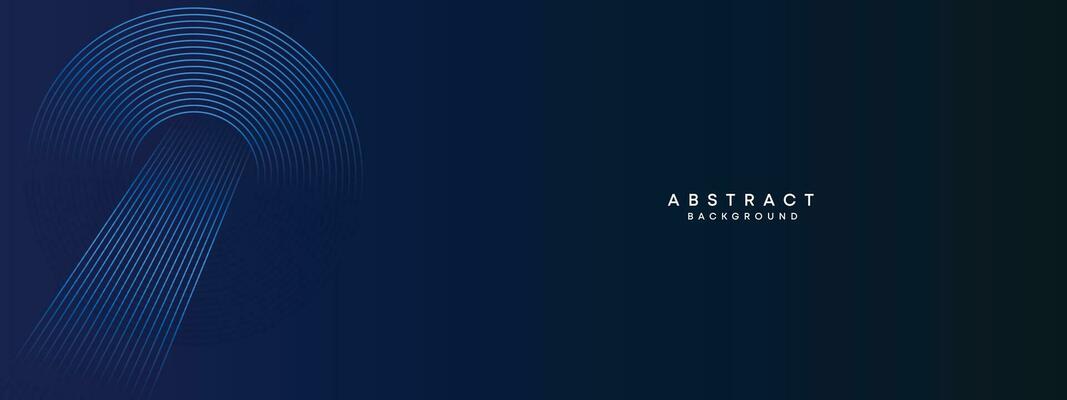 Abstract Dark Blue Waving circles lines Technology Background. Modern gradient with glowing lines shiny geometric shape and diagonal, for brochure, cover, poster, banner, website, header