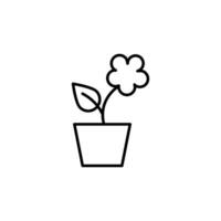 Pot Flower Vector Icon for Shops and Stores. Suitable for books, stores, shops. Editable stroke in minimalistic outline style. Symbol for design