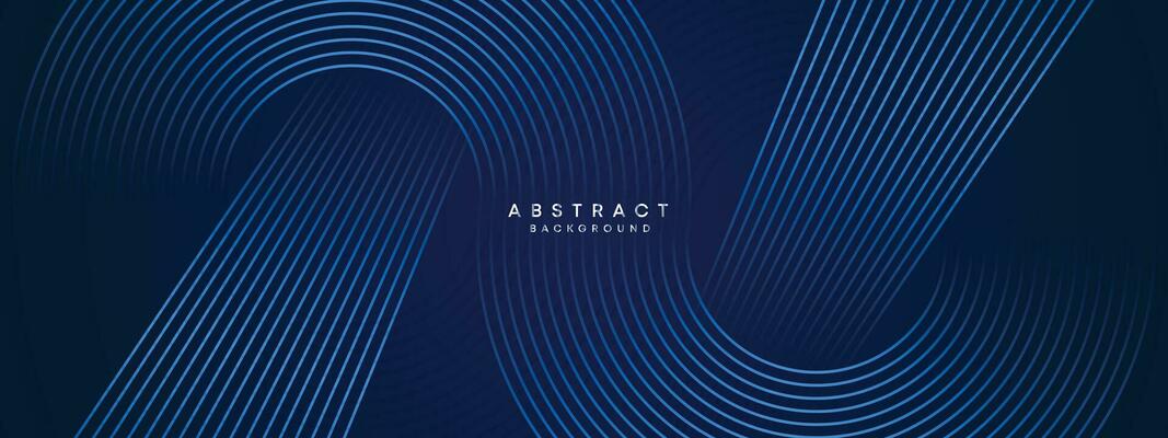 Abstract Dark Blue Waving circles lines Technology Background. Modern gradient with glowing lines shiny geometric shape and diagonal, for brochure, cover, poster, banner, website, header