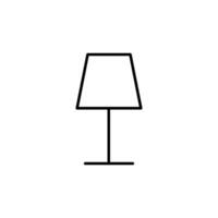 Lamp Vector Line Sign. Suitable for books, stores, shops. Editable stroke in minimalistic outline style. Symbol for design