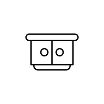 Cupboard Simple Outline Sign. Suitable for books, stores, shops. Editable stroke in minimalistic outline style. Symbol for design vector