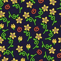 maravilloso flor patrones y2k estilo. retro 70s psicodélico sin costura patrones, maravilloso hippie antecedentes. Clásico maravilloso moderno flores psicodélico fondo de pantalla vector