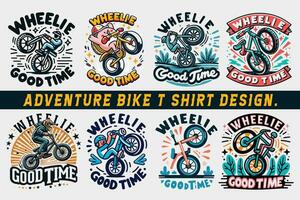 vector aventuras bicicleta t camisa diseño.