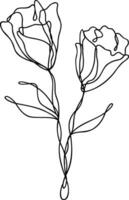 Flower Line Art Continuous vector