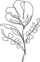 Flower Line Art Continuous vector