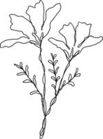 Flower Line Art Continuous vector