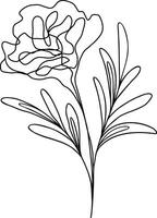 Flower Line Art Continuous vector