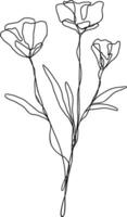 Flower Line Art Continuous vector