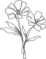 Flower Line Art Continuous vector