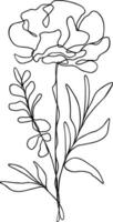 Flower Line Art Continuous vector