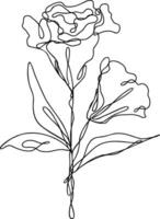 Flower Line Art Continuous vector