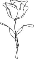 Flower Line Art Continuous vector