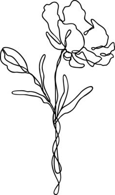 Flower Line Art Continuous