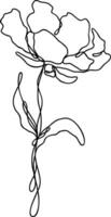 Flower Line Art Continuous vector