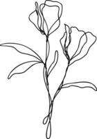 Flower Line Art Continuous vector