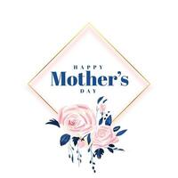 lovely happy mothers day flower card design vector
