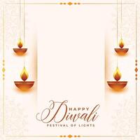 contento diwali decorativo festival bonito tarjeta diseño vector