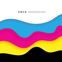 wave style cmyk flowing colors background vector