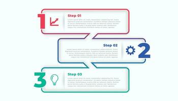 three steps line stylish infographic template vector