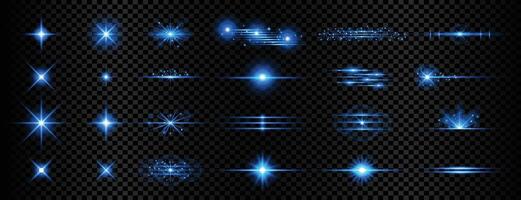 sparkle blue transparent light effect lens flare background vector