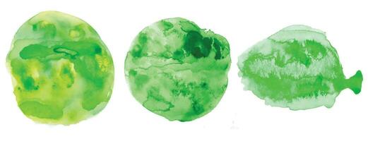 green hand painted watercolor texture background vector