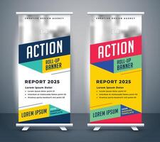 stylish display standee roll up banner template vector