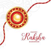 traditional raksha bandhan white greeting with realistic rakhi design vector