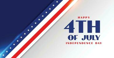 4th of july american independence day flag style banner vector