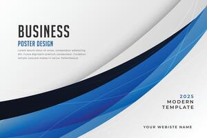 stylish blue business plan presentation template design vector