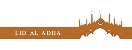 islamic eid al adha bakrid festival mosque banner vector