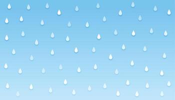 blue sky with rain drops falling background vector