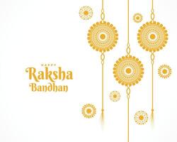 traditional happy raksha bandhan flat greeting design vector