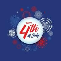 4th of july independence day fireworks background vector