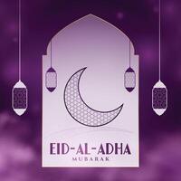 eid al adha muslim festival wishes card vector