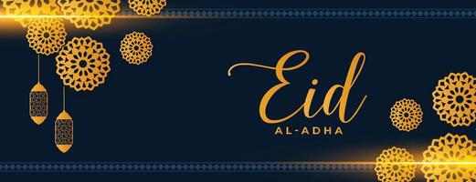 eid al adha decorative islamic greeting vector