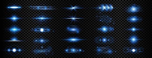 blue transparent light effect lens flare mega collection vector