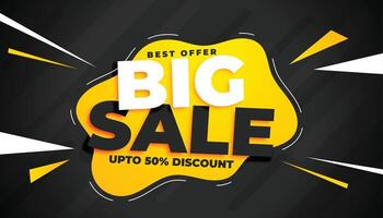 big sale banner with abstract shapes vector