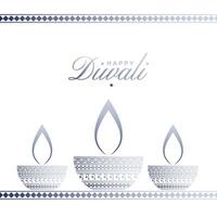 clean happy diwali elegant card design vector