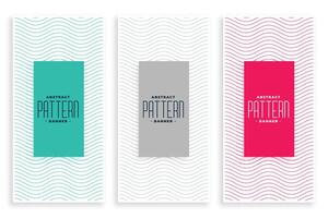 stylish line wavy smooth minimal banners set vector