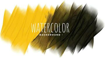 yellow and black abstract watercolor blend background vector